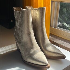 MIA Prairie Metallic Gold Ankle Boots
